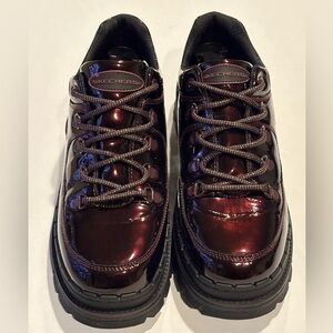 Skechers Jammers Cool Block Burgundy Womens Size 10 Platform Shoes Sneakers